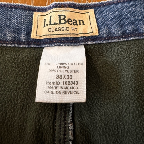 NWOT - Lined L.L. Bean Men's Blue Jeans - Picture 2 of 3